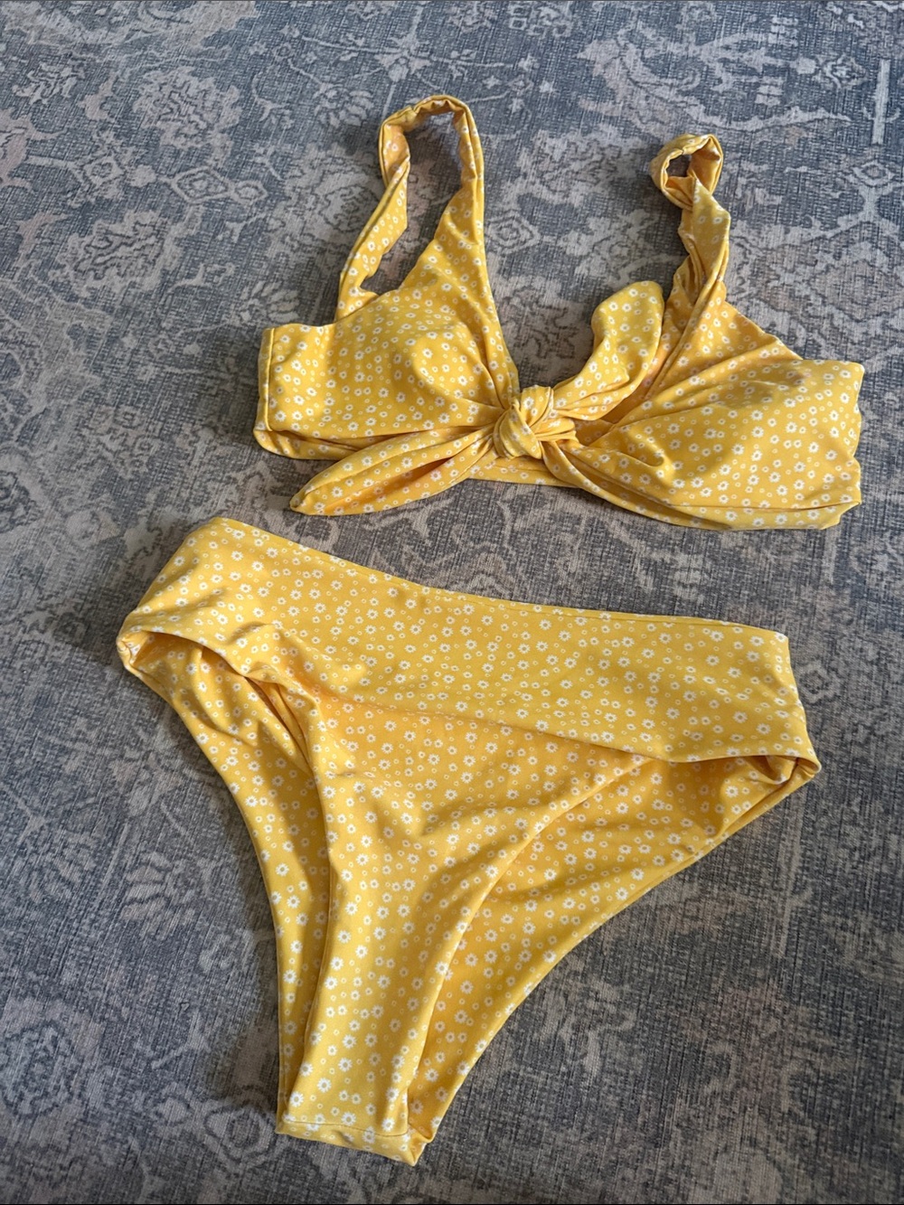 SHEIN Yellow Daisy Bikini Set
